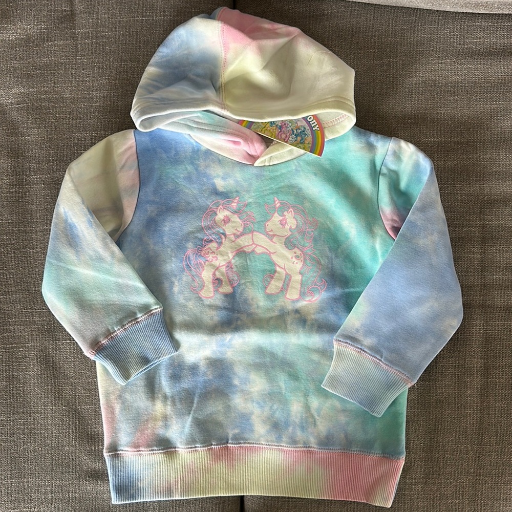 NEW Cotton On Kids My Little Pony Tie Dye Hoodie Sweatshirt Size 3 NWT